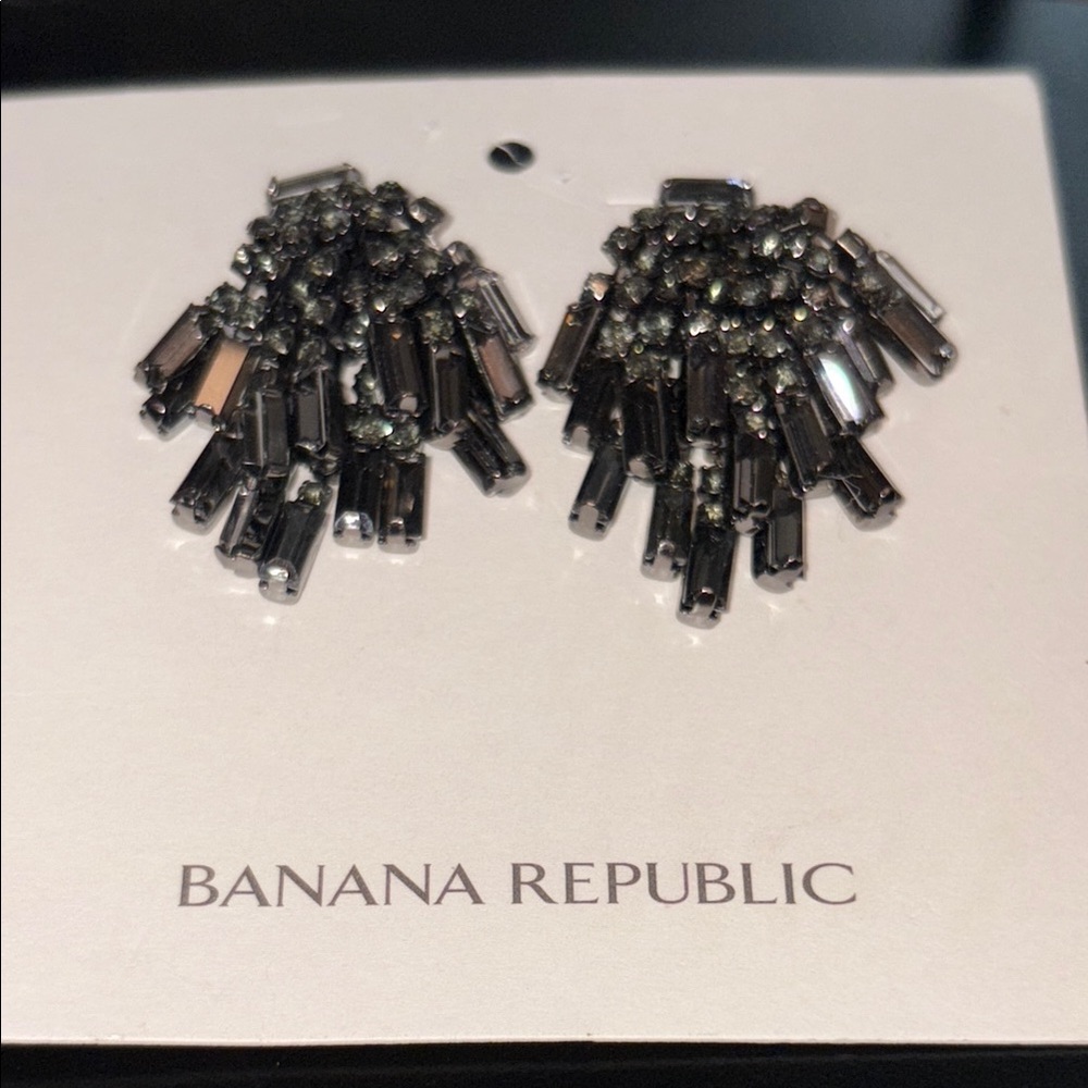 Banana Republic Black Crystal Earrings
